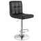 Costway Adjustable Armless Bar Stool Swivel Kitchen Counter Bar Chair PU Leather Black